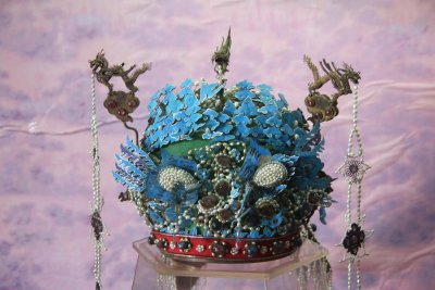 The turquoise, jewel-studded crown of Empress Xushi, the wife of Emperor Yongle.
