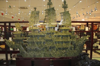 This amazing jade ship took many months with many artisans to complete.
