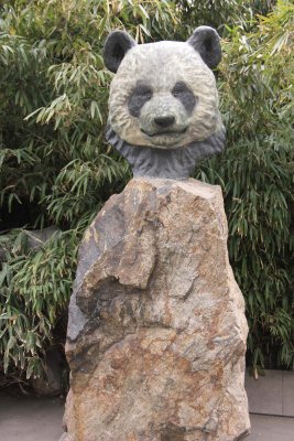 Statue of a panda at the zoo.