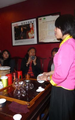 This young lady described types of Chinese teas and gave us instructions on tea making. We got to sample many types of tea.