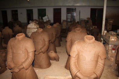 My first stop in Xi'an was at a factory that makes contemporary terracotta warriors.