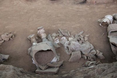 Ruins of the terracotta battle formation in Pit No. 1.