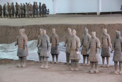 Formation of warriors at the rear of Pit No. 1.