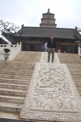 Me standing on the steps of the Wild Goose Pagoda.