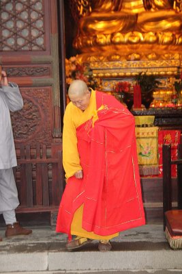 This monk was leaving.