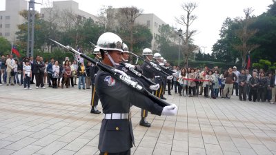 Performing in flawless unison.