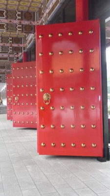 These red door are very distinctive at the Martyrs' Shrine.