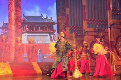The folk dancing is based on the customs of past Chinese dynasties.