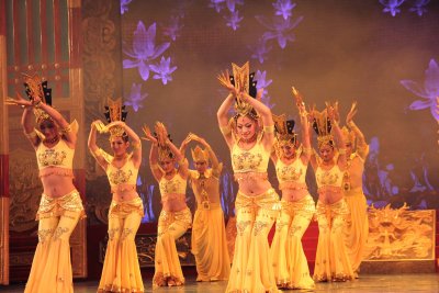 The golden yellow costumes were dazzling.