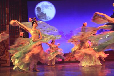 These women appeared to be almost as light as a feather performing this dance.