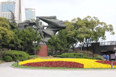 A statue dedicated to Zhou Enlai near the Bund in Shanghai.