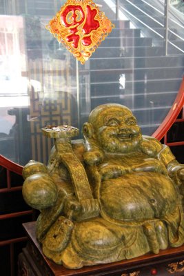 Our next stop was at a jade shop where this Happy Buddha was displayed.