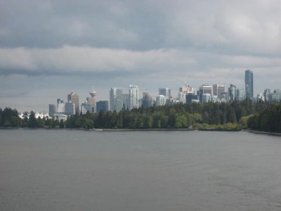 View of the Vancouver skyline as we left Vancouver harbor.