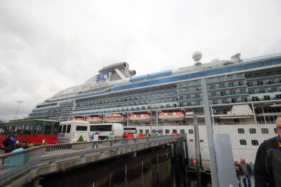 View of the cruise ship as we disembarked in Ketchikan, which was our first stop.