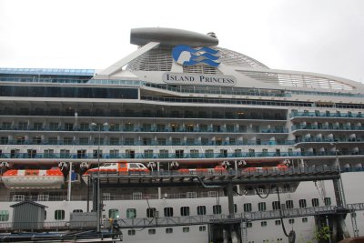 The Island Princess as seen from the Juneau shoreline.