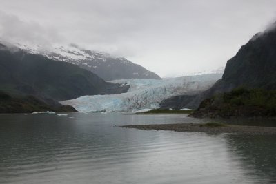 Blue is the only color that reflects off the glacial ice.