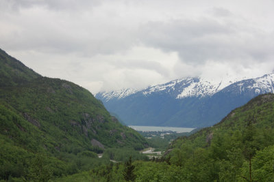 View from the train looking back towards Skagway.