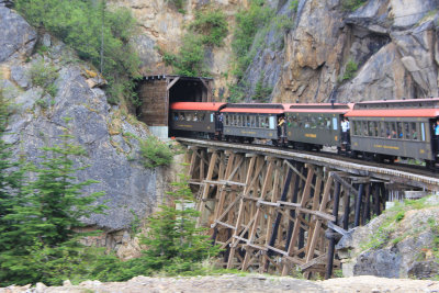 This ancient wooden train trestle is enough to make anyone nervous!