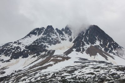 From this snowy peak, it is obvious how the White Pass got its name.