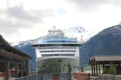 The Island Princess, our cruise ship while it was docked in Skagway.