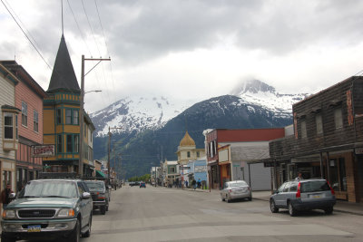 Looking down Broadway in Skagway.