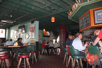 Interior of Humpys.  It has a bar-like atmosphere, is casual and has great seafood.