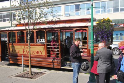 I took this trolley.  It wasn't free, though; a tour of Anchorage cost $10.