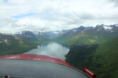 The pilot headed for a lake in Denali National Park where we would land.