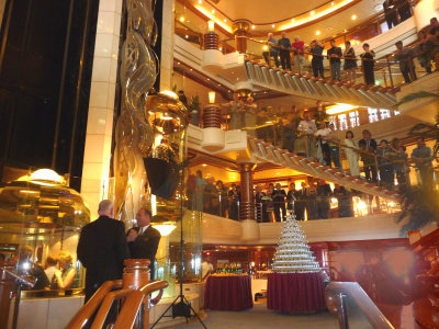 Interior atrium of the Island Princess cruise ship.