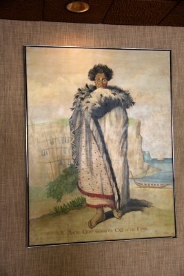 Another painting entitled A Maori Chief Wearing the Cape of His Rank.