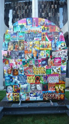 A colorful collage that was at the Just for Laughs festival.