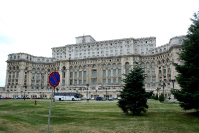 View of the Royal Palace (now used as the Parliament) built by Nicolae Ceausescu.