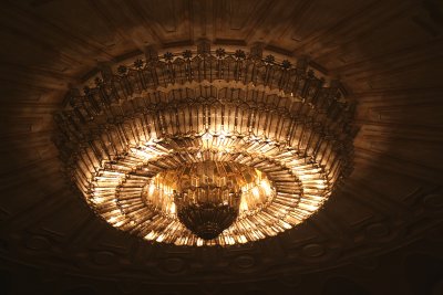 Close-up of the chandelier.