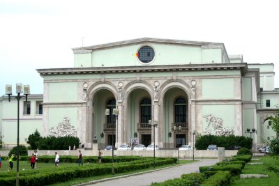 View of the Bucharest opera house.