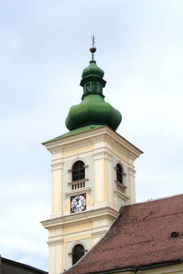 Close-up of the clock tower.