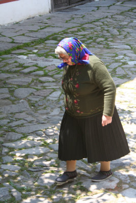 Bulgarian peasant woman at the Bachkovo Monastery.