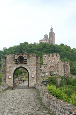 Medieval entrance to the Church of the Blessed Saviour and the Tsarevets Fortress.