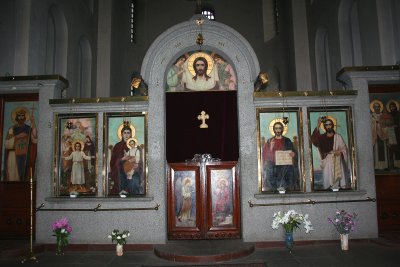 Close-up of the alter of the Basilica of St. Sofia.