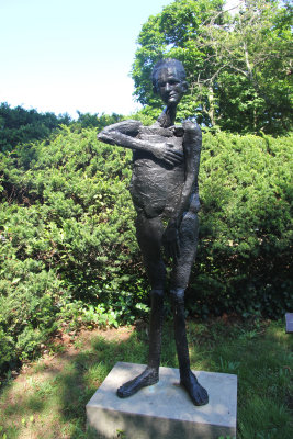 A bronze sculpture by American sculptor William King entitled Modesty (1980s).