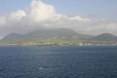 Morning view of Basseterre from my cruise ship as we entered port.