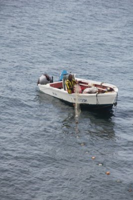 Close-up of the fishing boat.