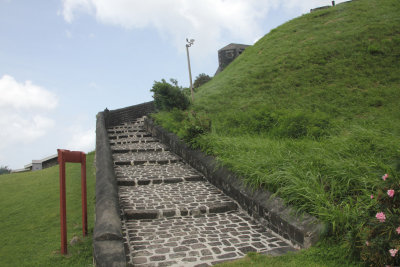 Steps leading up to the famous Brimstone Hill Fortress dating back to the late 1600s and a UNESCO World Heritage Site.