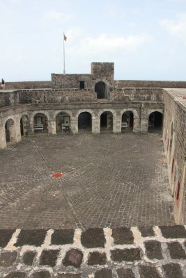 View of the fortress from the gun deck. St. Kitts was prone to attack due to the lucrative sugar cane and rum trade.