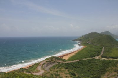 View of the Southeast Peninsula of St. Kitts from Timothy Hill.