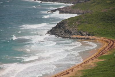 The surf here was picking up as well.