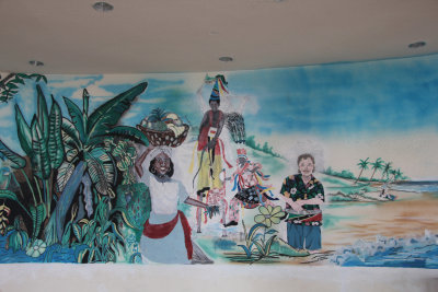One of two murals when passing through the gates of Port Zante.
