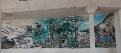 View of the second mural.  Both murals have Caribbean themes.