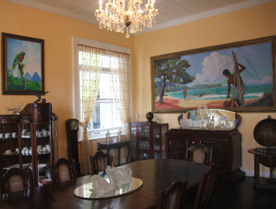 The dining room table was used for large dinner parties.