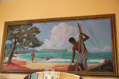 Another colorful painting of a Caribbean scene was painted by Harold Simmons in 1943.