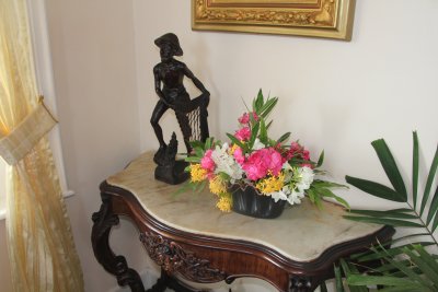 Side table with flowers in St. Marks.
